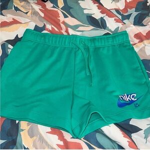Green graphic Nike sweat shorts